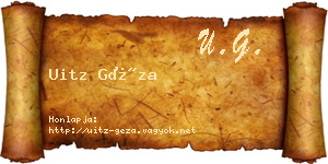 Uitz Géza névjegykártya