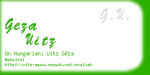 geza uitz business card
